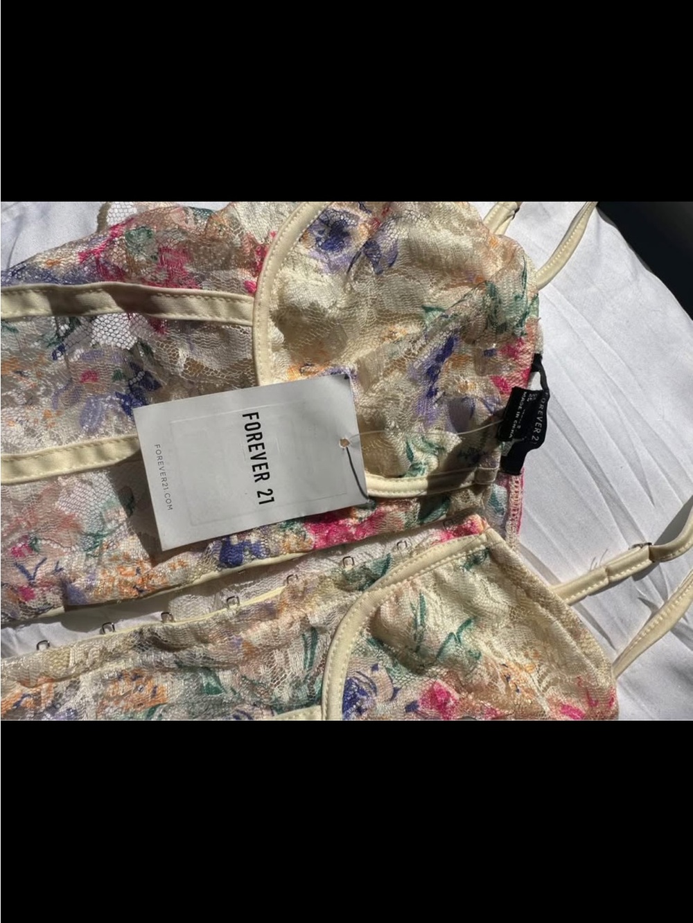 Forever 21 Cream Floral Lace Bustier Cami - Picture 5 of 7